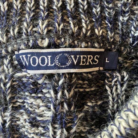 Woolovers Cashmere Wool Duster Cardigan Cable Knit Nautical Chunky Long Granny-L - Picture 12 of 15